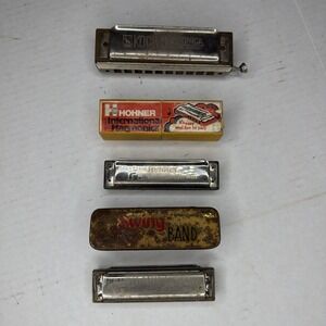 Mixed lot 3 vintage harmonicas Hohner International, Koch, Marine Band